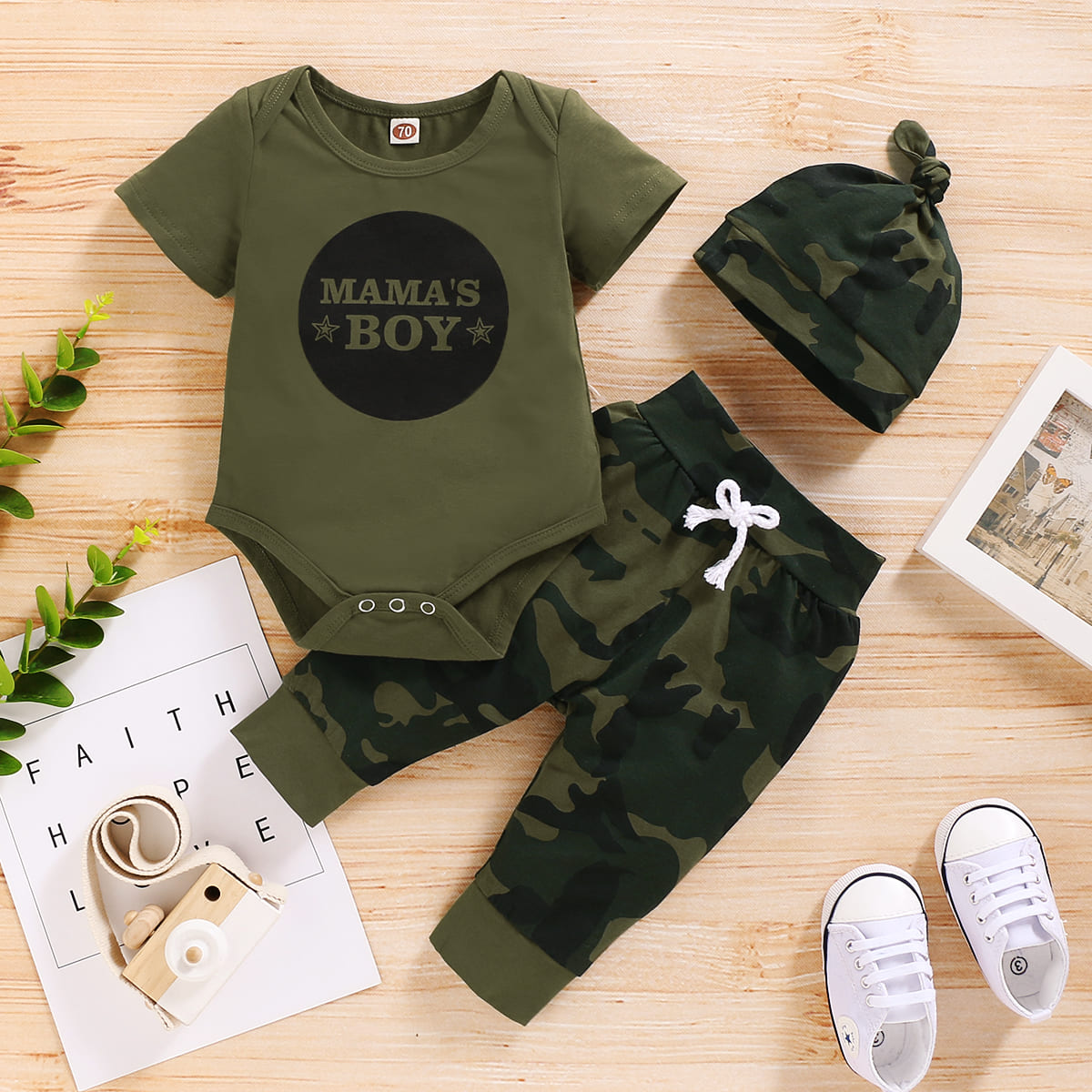 Conjunto Baby Camuflado 3pçs