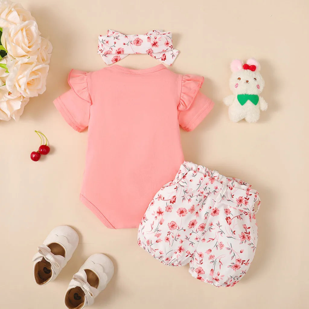 Conjunto Coelhinho Floral 3pçs